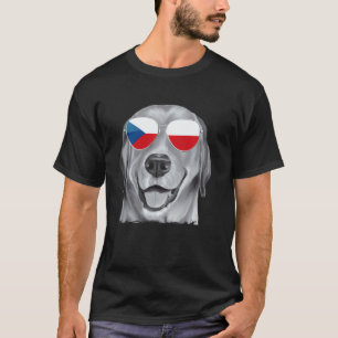 T-shirt Chien Retriever Labrador Jaune Lunettes de soleil