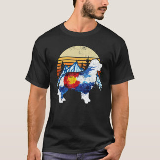 T-shirt Chien Retriever Vintage Drôle Drapeau Colorado Cou