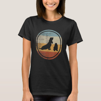 T-shirt Chien Rétro Vintage Basset Hound Et Chiot