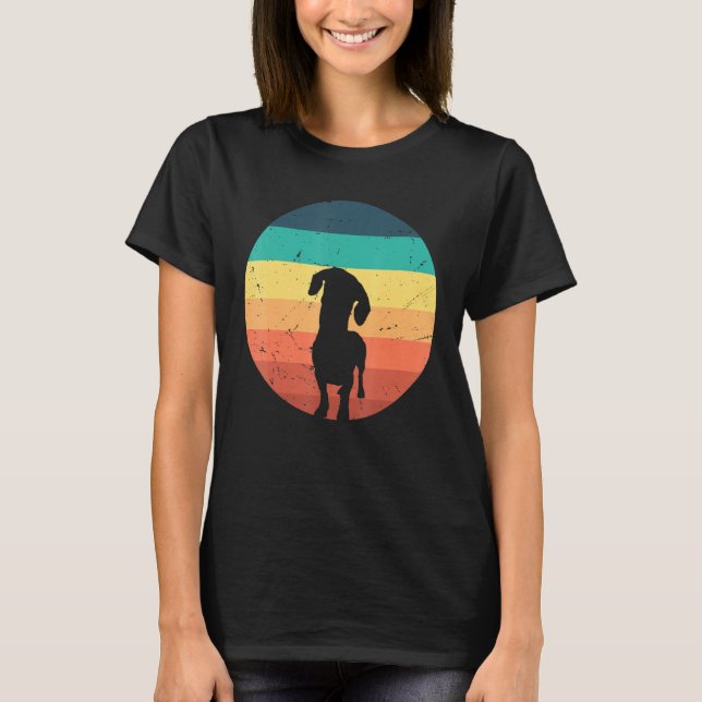 T-shirt Chien Retro Vintage Dachshund Silhouette (Devant)