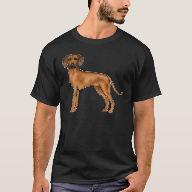 T-shirt Chien Rhodesian Ridgeback Brun Lionhound Africain (Devant)