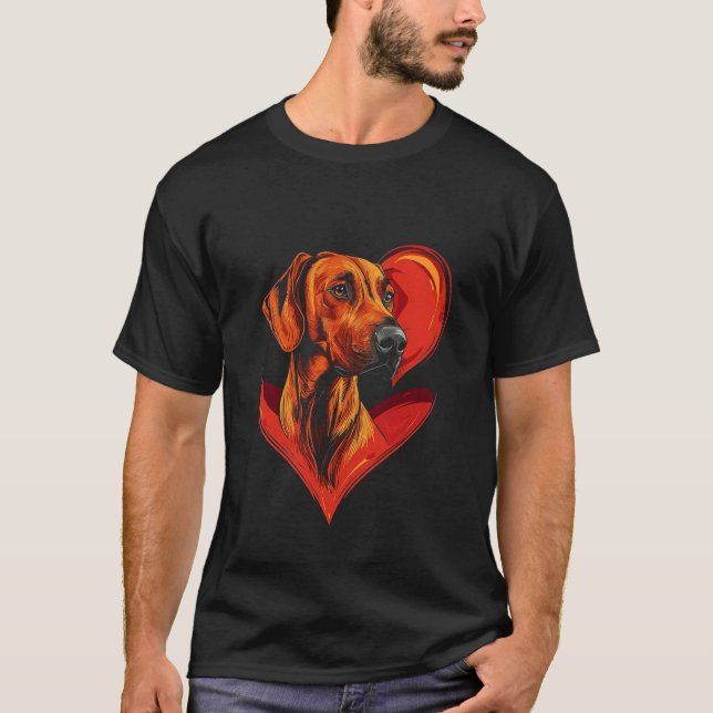 T-shirt Chien Rhodesian Ridgeback de la Saint-Valentin (Devant)