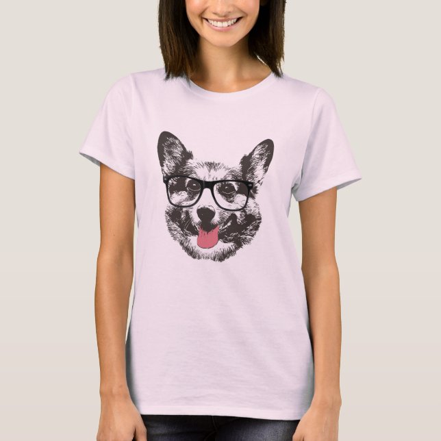 T-shirt Chien ringard de hippie de corgi (Devant)