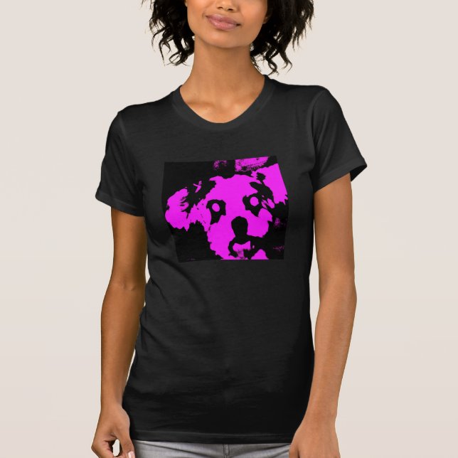 T-shirt Chien rose et noir (Devant)
