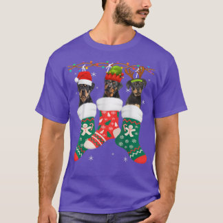 T-shirt Chien Rottweiler Chaussettes de Noël Funny Joyeux