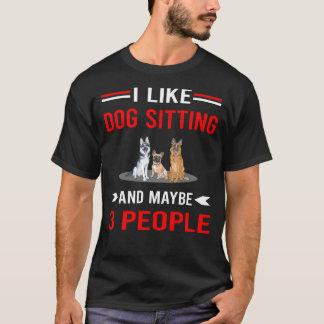T-shirt Chien rouge 3 personnes assis
