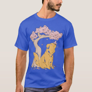 T-shirt Chien Sakura Cherry Fleur de fleurs Kawaii Japonai