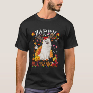 T-shirt Chien Samoyé Halloween Chien de Noël Hallotha Joye