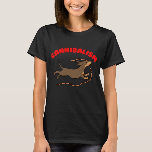 T-shirt Chien saucisse cannibale (Devant)