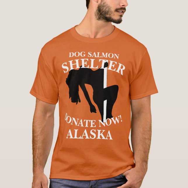 T-SHIRT CHIEN SAUMON SHELTER DONNEZ MAINTENANT ANCHORAGE A (Devant)