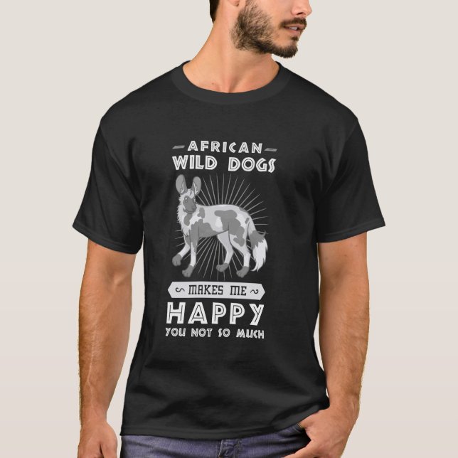 T-shirt Chien sauvage africain Animaux peints amusants 1 (Devant)