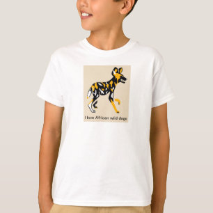 T-shirt Chien sauvage africain- Chien peint- Graphique ana