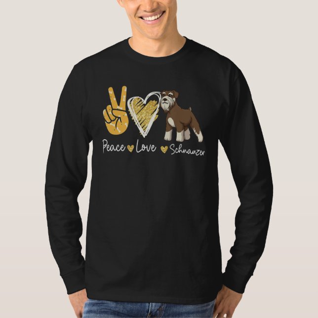 T-shirt Chien Schnauzer de Peace Love (Devant)