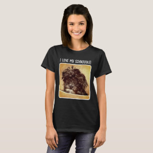 T-shirt Chien Schnoodle Femme Noir Basique