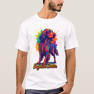 T-shirt Chien Setter Anglais Pop Art Vibrant