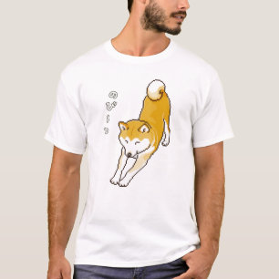 T-shirt Chien Shiba Inu ayant un Pixelart Stretch