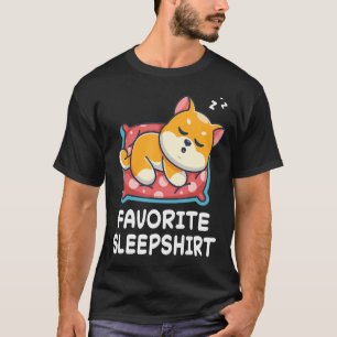 T-shirt Chien Shiba Inu Chiens Nap Dormir dormir Pyjama nu