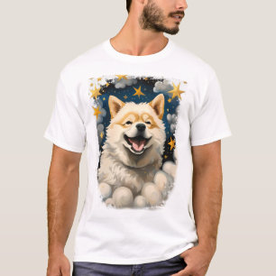 T-shirt Chien Shiba Inu Étoiles Nuages