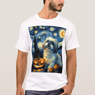 T-shirt Chien Shih Tzu mignon Halloween Jack O Lantern Cit