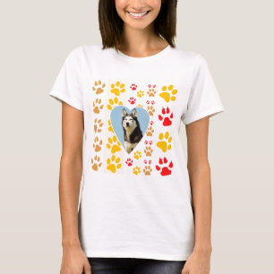 T-shirt Chien sibérien - pattes cardiaques Imprimer