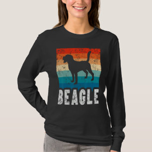 T-shirt Chien Silhouette Vintage Rayures Rétro Beagle