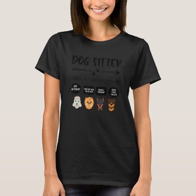 T-shirt Chien Sitter Ce que mon client dit Animal Sitting (Devant)