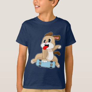 T-shirt Chien Skateur Planche à Roulettes