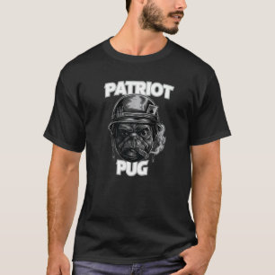 T-shirt Chien Soldat Pug Patriote Mignon