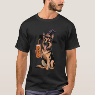 T-shirt Chien Sorcière Berger Allemand Drôle Halloween Cit