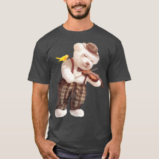 T-shirt Chien souriant jouant au violon