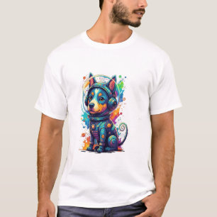 T-shirt Chien spatial adorable dans un costume d'astronaut