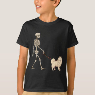 T-shirt Chien squelette esquimau américain drôle marchant