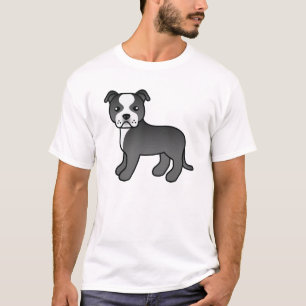 T-shirt Chien Staffordshire Bull Terrier noir et blanc