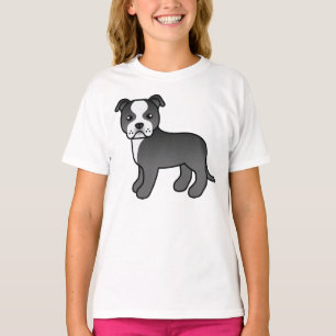 T-shirt Chien Staffordshire Bull Terrier noir et blanc