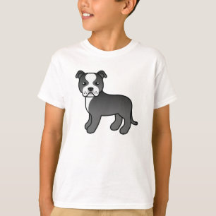 T-shirt Chien Staffordshire Bull Terrier noir et blanc