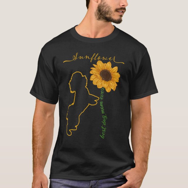 T-shirt Chien Sunshine Chiens Sunflower Dogmaman Positive  (Devant)