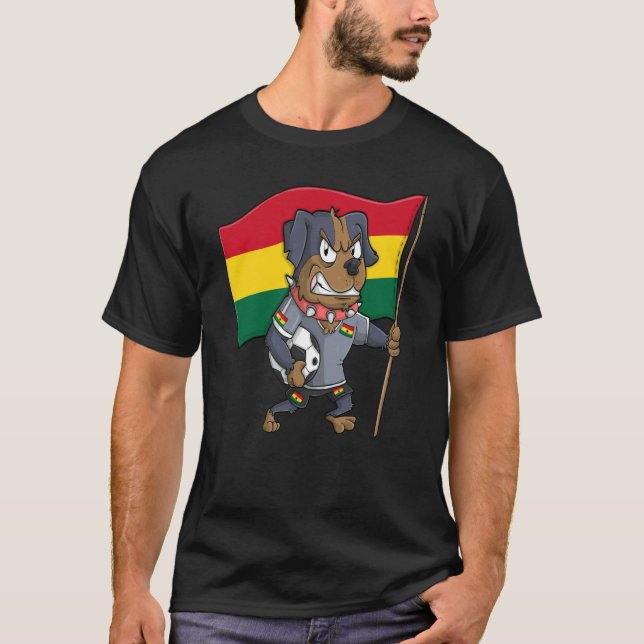 T-shirt Chien supporter du Ghana (Devant)