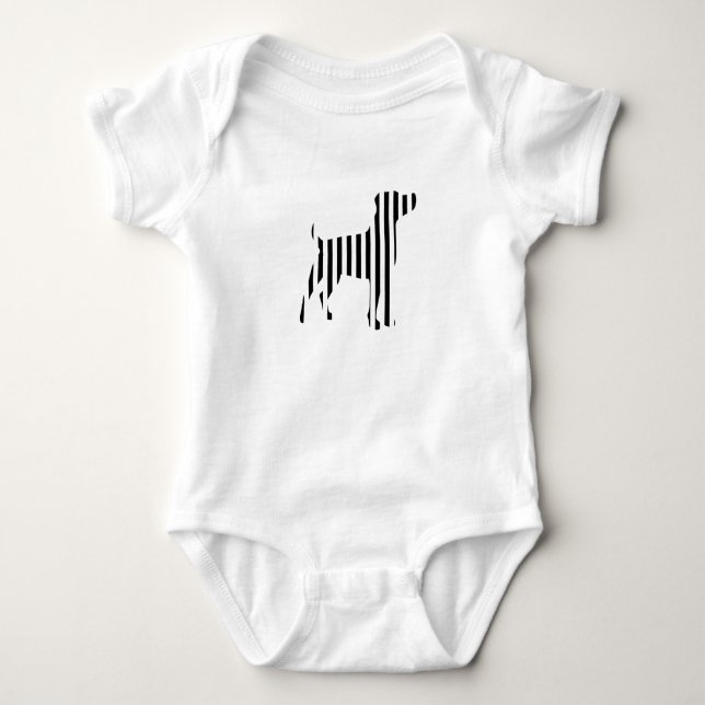 T-shirt Chien sur des rayures (Devant)