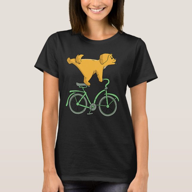 T-shirt Chien Sur Un Vélo Golden Retriever Cycling (Devant)