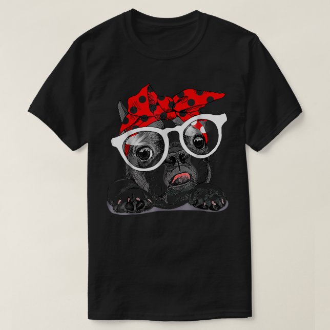 T-shirt Chien-taupe français mignon (Design devant)
