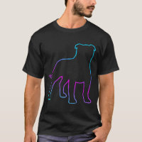 Chien taureau à cordon noir rétro des années 80