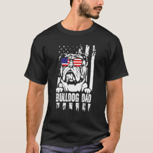 T-shirt Chien taureau anglais Papa Drapeau américain 4e de