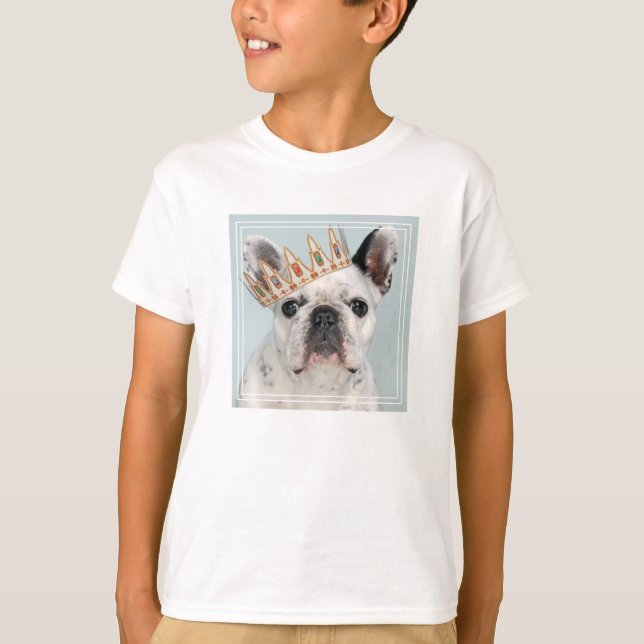 T-shirt Chien-taureau français à couronne (Devant)