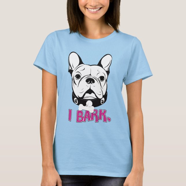 T-shirt Chien-taureau français artistique "écorce" (Devant)