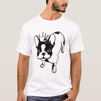 T-shirt Chien-taureau français avec couronne