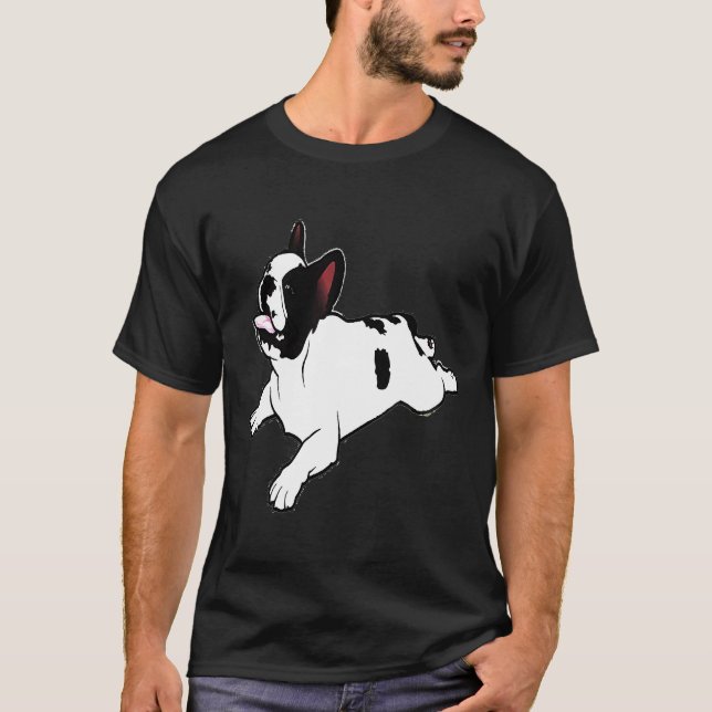 T-shirt Chien-taureau français Yoga Pose (Devant)