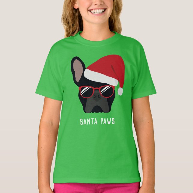 T-shirt Chien-taureau Noir de Noël (Devant)
