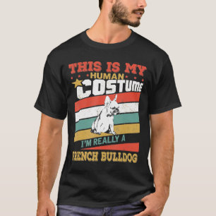 T-shirt Chien-taureaux français costume humain détendu Ha