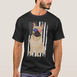 T-shirt Chien-taureaux français Drapeau américain Patriot