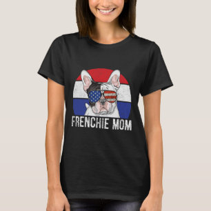 T-shirt Chien-taureaux français français drapeau américain